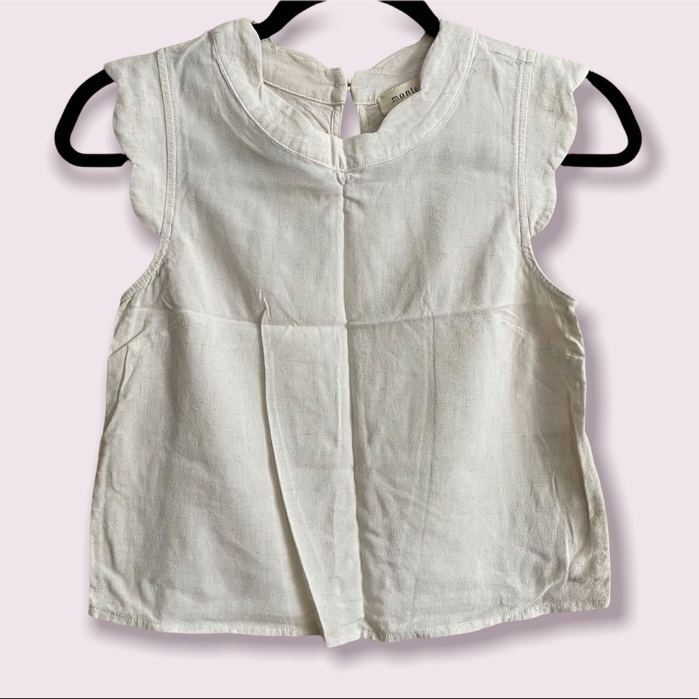 TWO FOR TEN - Ivory Scalloped Blouse